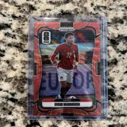 2026 Prizm FIFA World Cup Omar Marmoush Red Wave # 6/39 Egypt #224 - Image 1