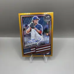 2026 Panini Prizm Stars Stripes Liam Peterson Gold Prizm Auto /10 #143 - Image 1
