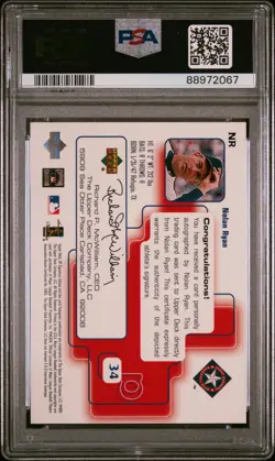 Nolan Ryan 1999 SP Signature Edition #NR Autograph HOF Auto PSA10 GEM MT - Image 2