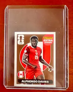 2026 Panini World Cup Alphonso Davies Extra Sticker Bronze Canada Unpeeled RARE - Image 1