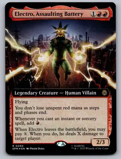 Electro, Assaulting Battery (Extended Art) 260 Marvel's Spider-Man MTG Foil NM - Image 1