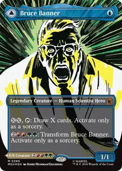 MTG Magic Marvel Super Heroes Foil Bruce Banner Borderless 0390 - Image 2