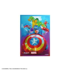 Gamegenic MTG Marvel Super Heroes Premium Art Sleeves - Captain America, Team Le - Image 1