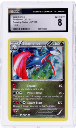 2015 Pokemon XY Roaring Skies Salamence Holo #57 CGC 8 - Image 1