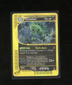 SWIRL 2002 Expedition Tyranitar Holo Foil Rare 29/165 WOTC Vintage Pokemon - Image 1