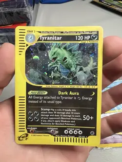 SWIRL 2002 Expedition Tyranitar Holo Foil Rare 29/165 WOTC Vintage Pokemon - Image 3