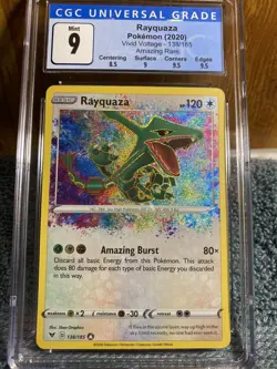CGC 9 Amazing Rare Rayquaza with Subgrades! 138/185 from 2020 Vivid Voltage! - Image 1