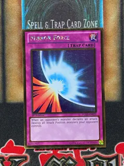 Yugioh Mirror Force PGLD-EN059 Gold Rare 1st Ed LP - Image 1