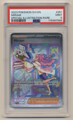 PSA 9 Pokemon SVI EN Scarlet & Violet Base Set SIR Holo Miriam 251/198 MINT!! - Image 1