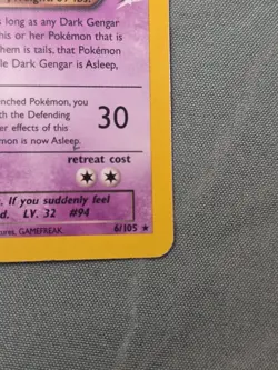 Pokemon Dark Gengar 6/105 Holo Rare Neo Destiny Stage 2 70 HP 2000 English - Image 5