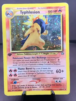 Pokemon TCG 1st Edition Typhlosion 17/111 Neo Genesis Holo Rare WOTC VTG 2000 HP - Image 1