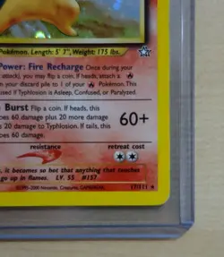 Pokemon TCG Typhlosion #17/111 Rare Holo w/ Swirl - Neo Genesis - LP - Image 5