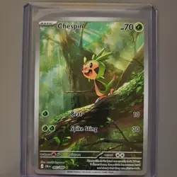 Pokemon TCG Chaos Rising Chespin Full-Art Illustration Rare 087/086 - Image 1