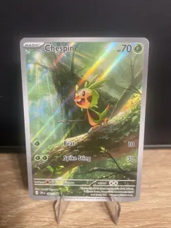 Pokemon TCG Chaos Rising Chespin Full-Art Illustration Rare 087/086 - Image 1