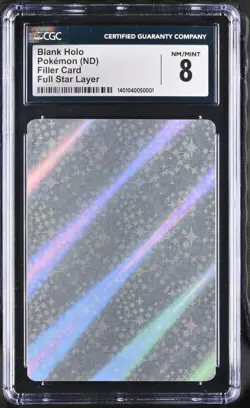 CGC 8 NM/MINT Pokemon Blank Holo Filler Card Full Star Layer ERROR CARD - Image 1
