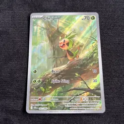 Pokemon TCG Chespin 087/086 Chaos Rising Full Art Holo Rare pack fresh - Image 1