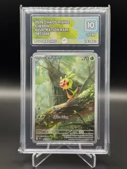 Chespin 087/086 Illustration Rare - Chaos Rising - Pokemon TCG - Gem Mint 10 - Image 1