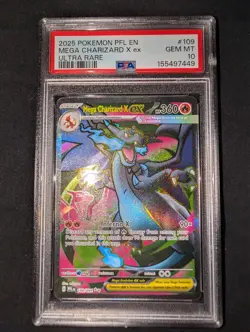 Mega Charizard X ex 109/094 Me02: Phantasmal Flames Holo GEM MINT (PSA 10) - Image 1