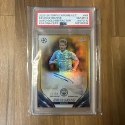 2023-24 Topps Chrome Gold Refractor Auto KEVIN DE BRUYNE #/50 PSA 8 AUTO 10 - Image 1