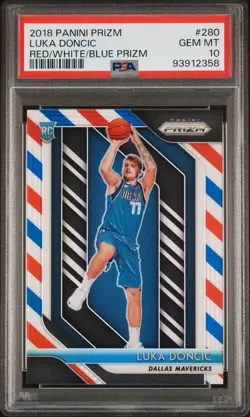 2018 PANINI PRIZM RED/WHITE/BLUE PRIZM #280 LUKA DONCIC ROOKIE RC PSA 10 - Image 1
