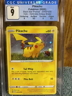 CGC 9 Pikachu with Subgrades SWSH39 from 2020 Darkness Ablaze Blister! - Image 1