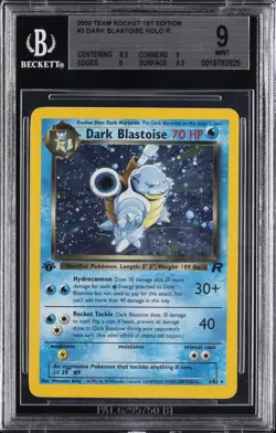 2000 TEAM ROCKET 1ST ED HOLO R #3 DARK BLASTOISE BGS 9 - Image 1