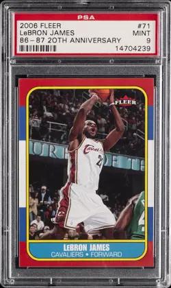2006 FLEER 86-87 20TH ANNIVERSARY #71 LEBRON JAMES PSA 9 - Image 1