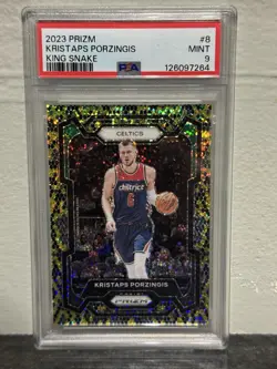 KRISTAPS PORZINGIS 2023 PANINI PRIZM #8 KING SNAKE SSP PSA 9 - Image 1