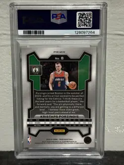 KRISTAPS PORZINGIS 2023 PANINI PRIZM #8 KING SNAKE SSP PSA 9 - Image 2