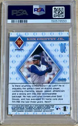 1999 Bowman Chrome Ken Griffey Jr Diamond Aces Refractor #DA-11 PSA 9 Mint - Image 2