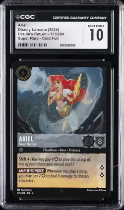 2024 DISNEY LORCANA #175/204 ARIEL CGC 10 GEM MINT - Image 1