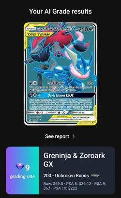 Pokemon TCG 3-Card Holo Lot TAG TEAM GX/V: Greninja&Zoroark 200/214 - Image 1