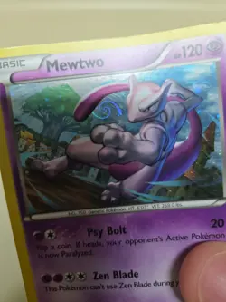 Pokemon XY100 Mewtwo Holo Rare Black Star Promotional TCG Card Swirl - Image 3