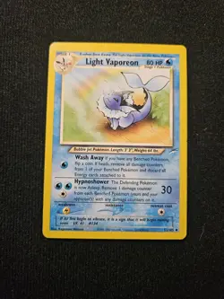 Light Vaporeon 52/105 - Neo Destiny Set - Vintage Rare Pokemon Card - LP - Image 1