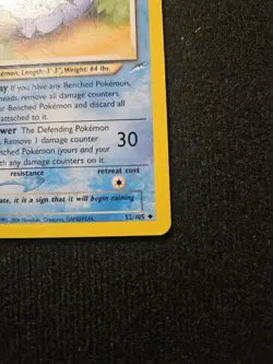 Light Vaporeon 52/105 - Neo Destiny Set - Vintage Rare Pokemon Card - LP - Image 3