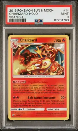PSA 9 SPA Charizard Cracked Ice Holo 14/181 Team Up Sun & Moon 2019 Pokemon Card - Image 1