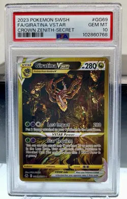 Giratina VSTAR #GG69 PSA 10 GEM MINT - Crown Zenith Secret Rare Pokemon TCG - Image 1