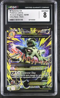 CGC 8 M Tyranitar EX 2015 Ancient Origins 92/98 Ultra Rare Holo Pokemon Card - Image 1