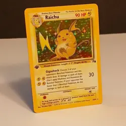 NM 1st Edition Raichu Fossil Holo Rare Pokemon Card #14/62 - Image 2