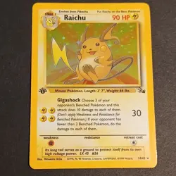 NM 1st Edition Raichu Fossil Holo Rare Pokemon Card #14/62 - Image 4