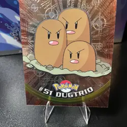 2000 Topps Chrome Pokemon Dugtrio # 51 T.V. Animation Card Series 1 Foil - Image 3