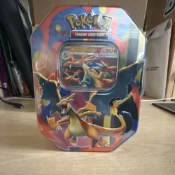 Pokemon Mega Charizard EX Tin Deck Foil Promo Booster Code Card 2023 - Image 1