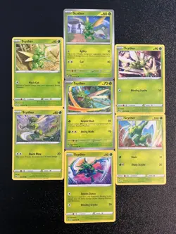 x7 Scyther pokemon cards mixed lot collection set ⚔❇ cute 151 kanto - Image 1