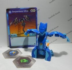 Bakugan Serpenteze Ultra Blue Aquos Battle Planet - B100 - card - cores - Image 1