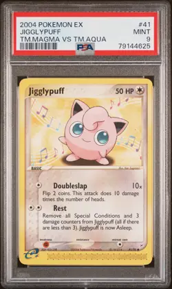 2004 Pokemon EX Team Magma vs Team Aqua Jigglypuff 41/95 Vintage Card PSA 9 - Image 1