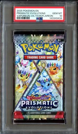 PSA 10 GEM MINT Prismatic Evolutions SEALED Booster Pack Pokemon Cards 434 - Image 1