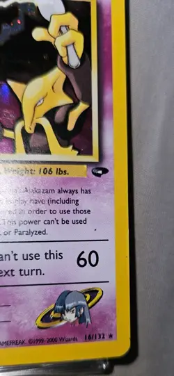 1st Edition Pokemon Alakazam Sabrina's 16/132 Holographic Gym Challenge LP - Image 2