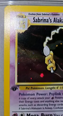1st Edition Pokemon Alakazam Sabrina's 16/132 Holographic Gym Challenge LP - Image 3