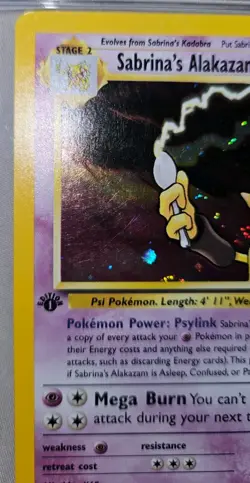 1st Edition Pokemon Alakazam Sabrina's 16/132 Holographic Gym Challenge LP - Image 4