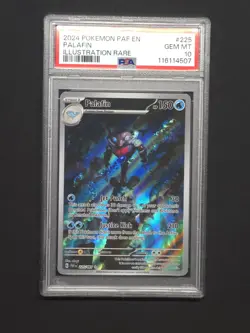 PSA 10 Palafin 225/091 Pokemon Paldean Fates Illustration Rare 2024 GEM MINT - Image 1